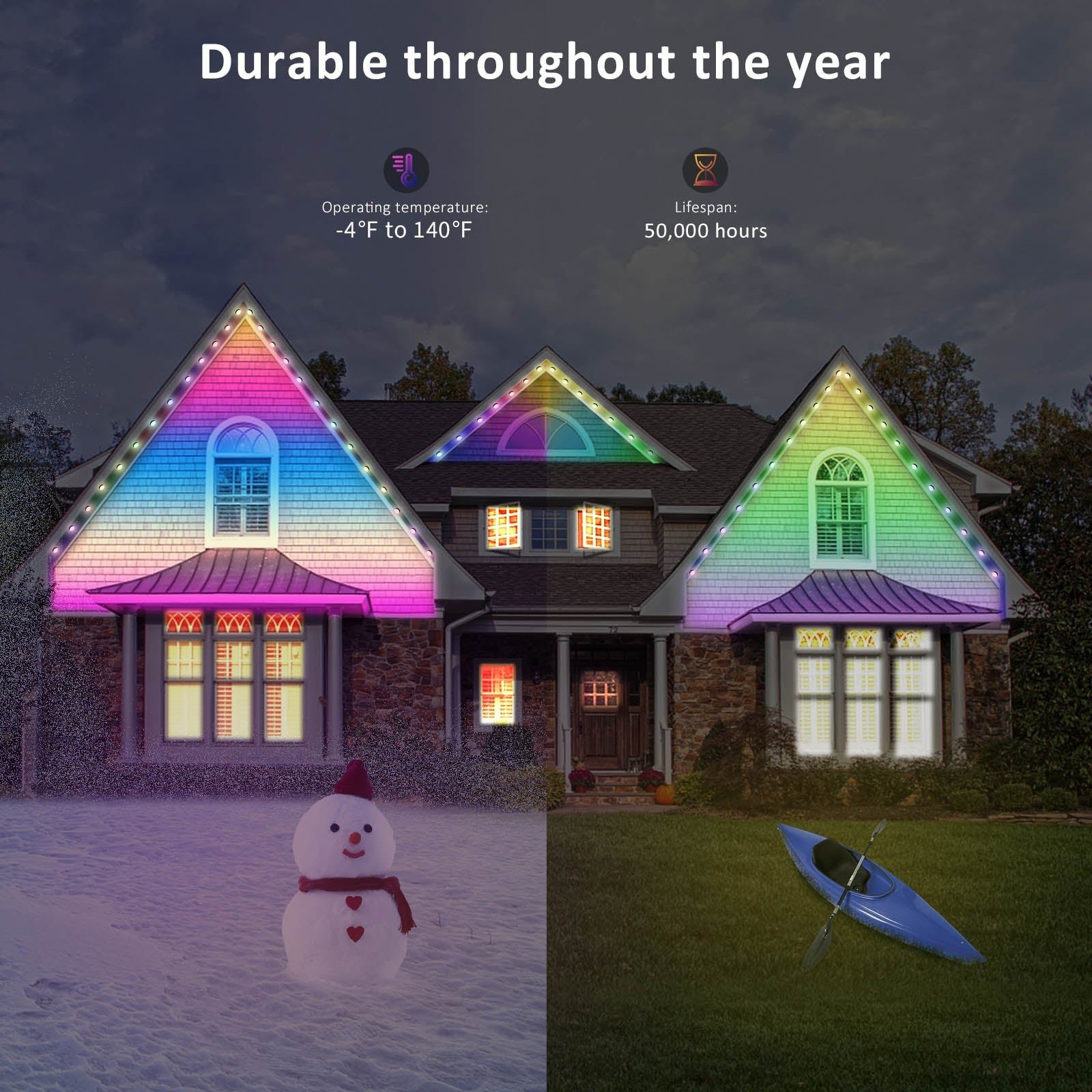 🎅 Early Christmas 49%OFF – Smart Rainbow LED Permanent Outdoor Light – Smartlight 🎁