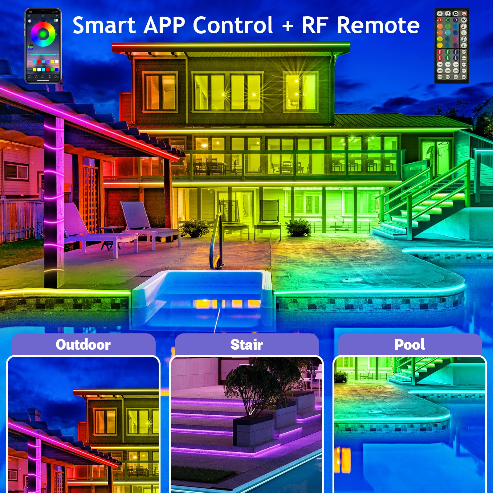 🎅 Early Christmas 49%OFF – Smart Rainbow LED Permanent Outdoor Light – Smartlight 🎁